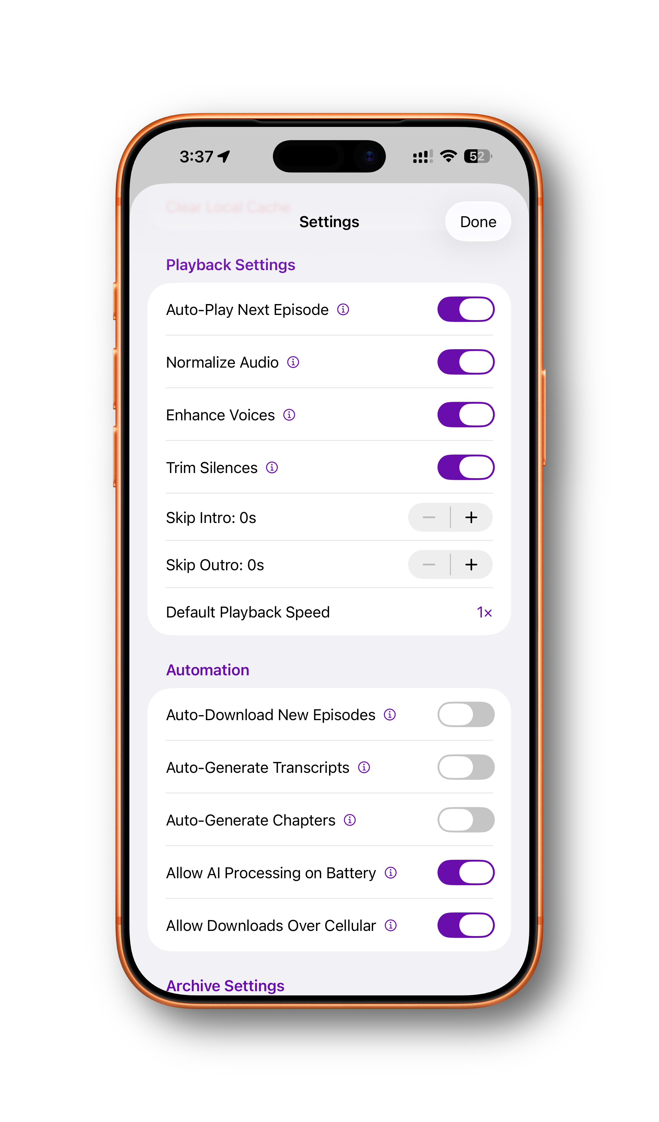 Playback Settings